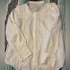 Old Navy button down with lace and ruffle detail